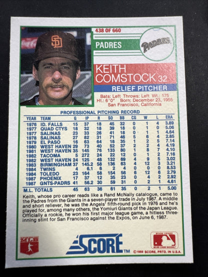 1988 Score - Keith Comstock #438 (RC)