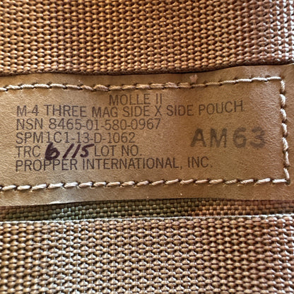 US Army Molle II M4 Three Mag Pouch Multicam OCP 3 Magazine Side Pouch