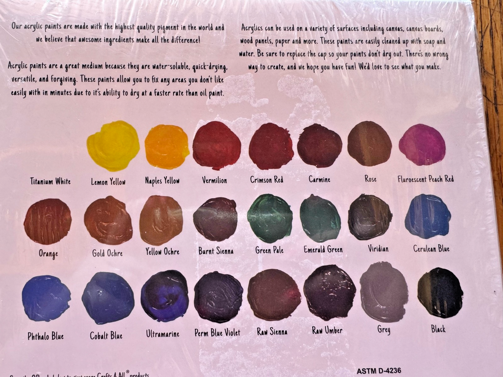 Crafts for All. 24 Acrylic Paint Set with 3 free brushes. Brand New!!! 