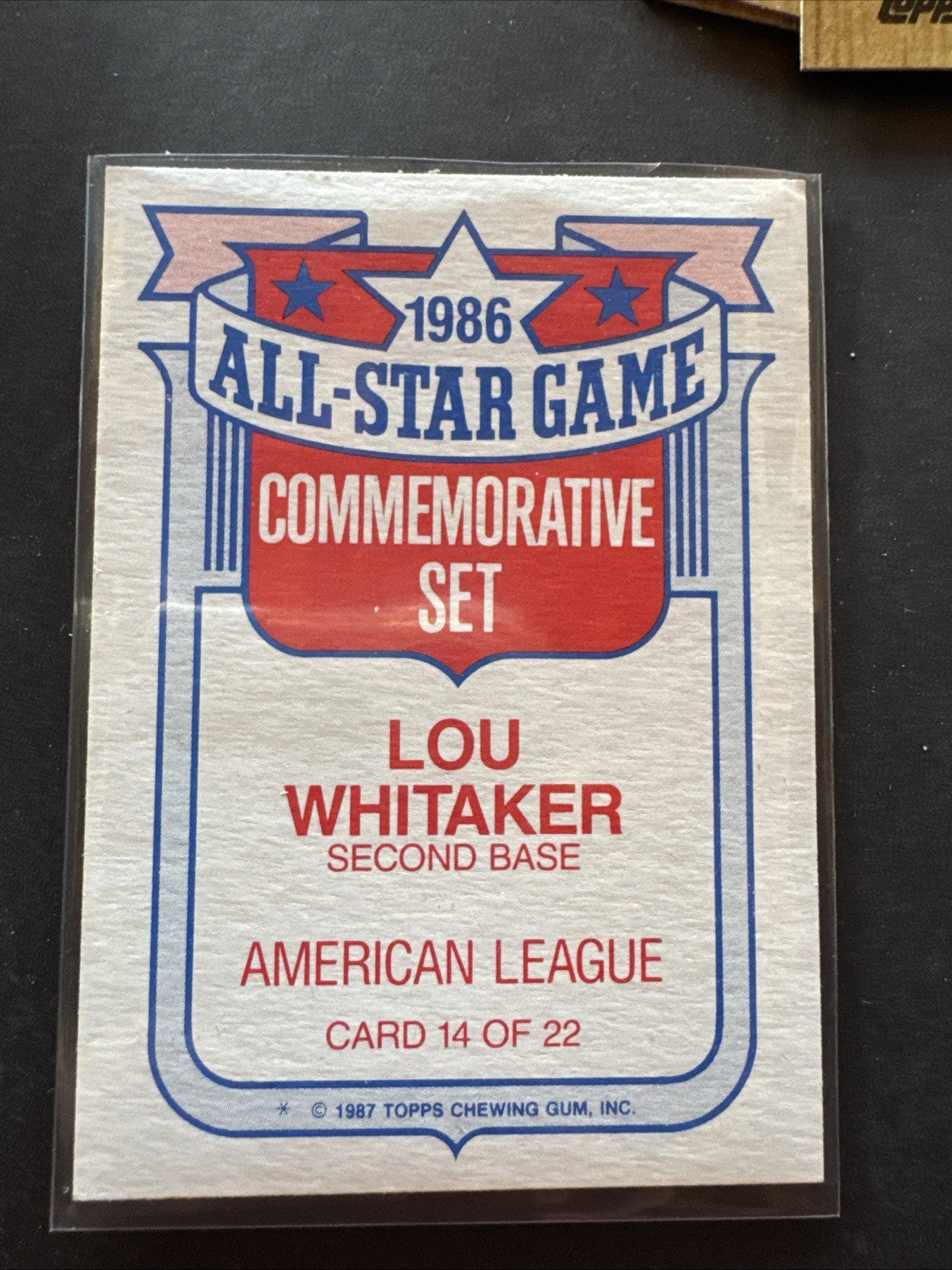 1987 Topps - Rack Pack Glossy All-Stars Lou Whitaker #14