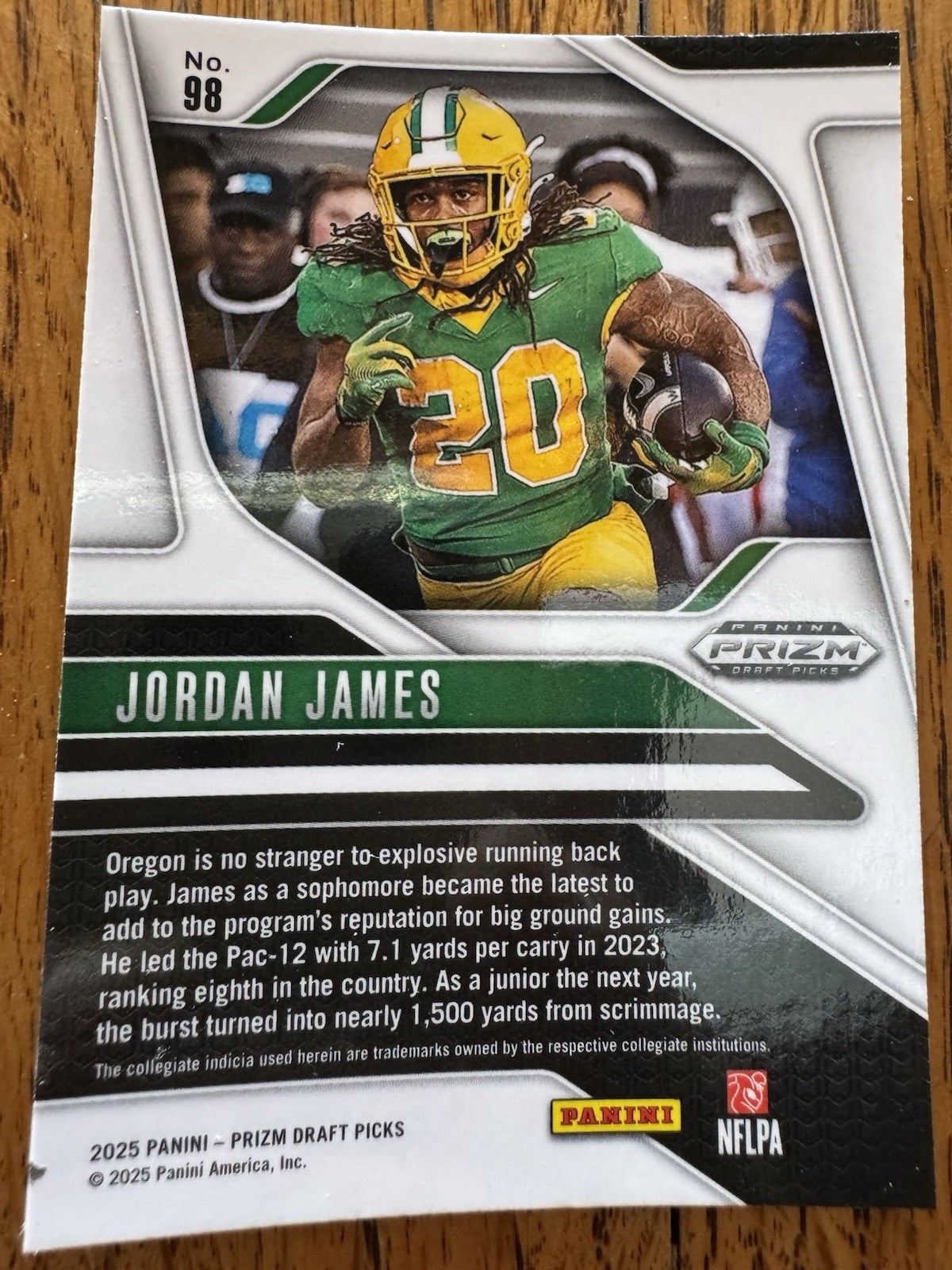 2025 Panini Prizm Draft Picks - Jordan James #98 Silver Prizm (RC)