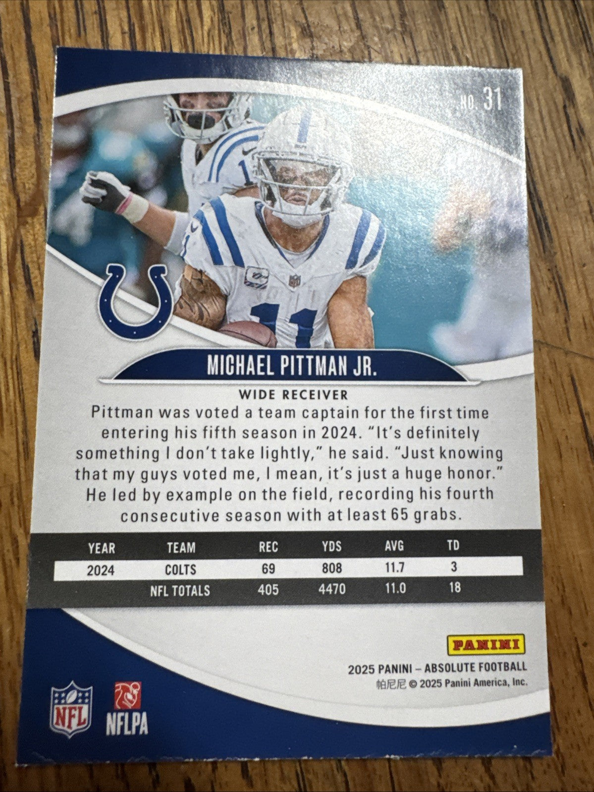 2025 Panini Absolute - Michael Pittman Jr. #31