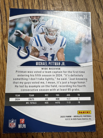 2025 Panini Absolute - Michael Pittman Jr. #31