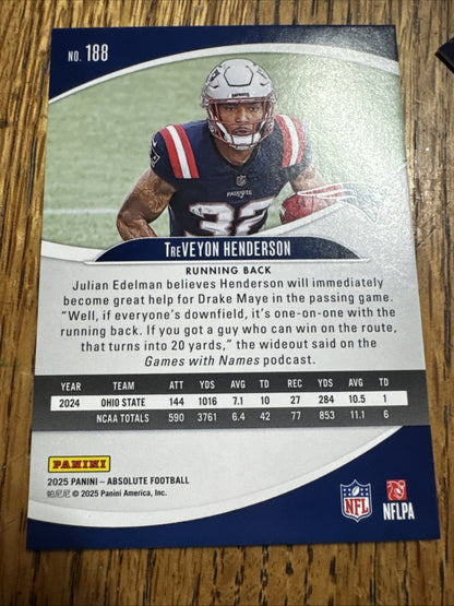 2025 Panini Absolute - Rookies TreVeyon Henderson #188 (RC)