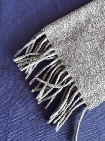 Christopher Hayes Unisex Wool Scarf Fringe One Size GRAY