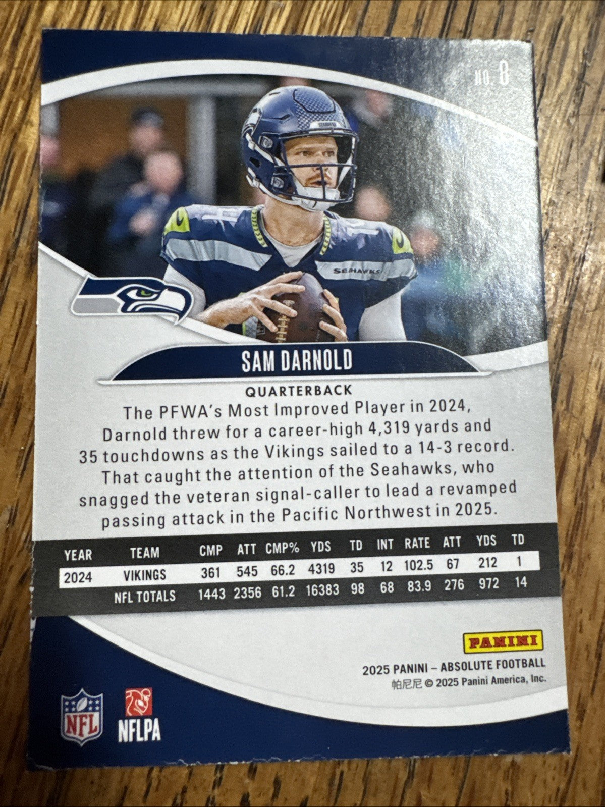 2025 Panini Absolute - Sam Darnold #8