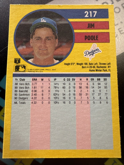 1991 Fleer - Jim Poole #217 (RC)