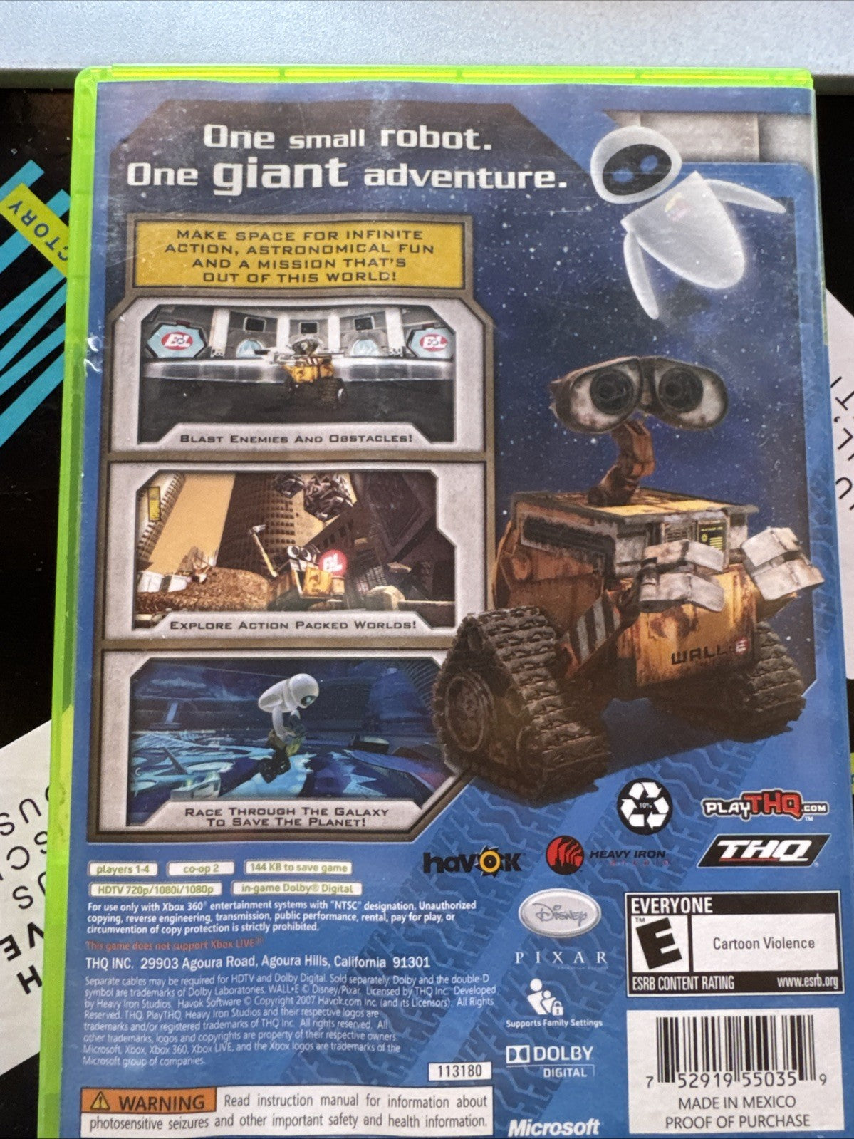 WALL•E Xbox 360 2008 Disney Pixar THQ Heavy Iron Studios Complete NTSC