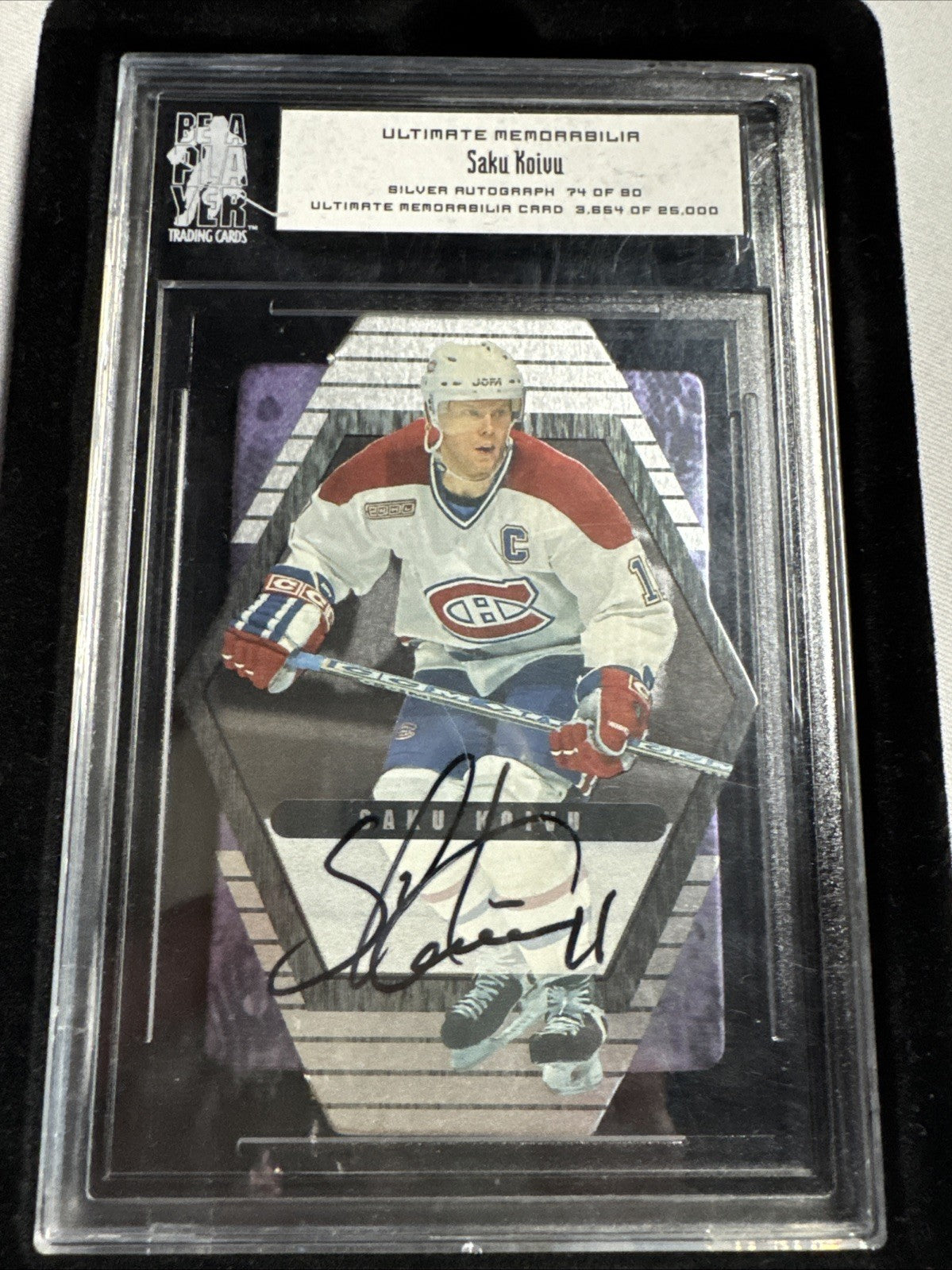 2000-2001 BAP ULTIMATE MEMORABILIA SILVER AUTOGRAPH SIGNATURE SAKU KOIVU #74/90