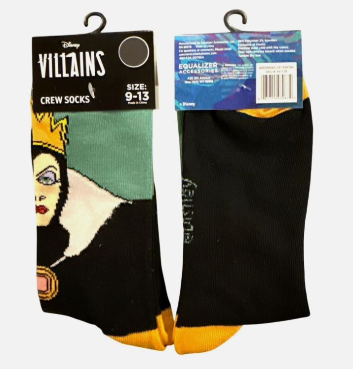Disney Villains Crew Socks Evil Queen Snow White Size 9-13 