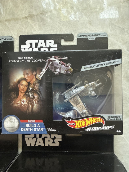 4- Star Wars Hot Wheels Commemorative Series #2-5 of 9 Starships