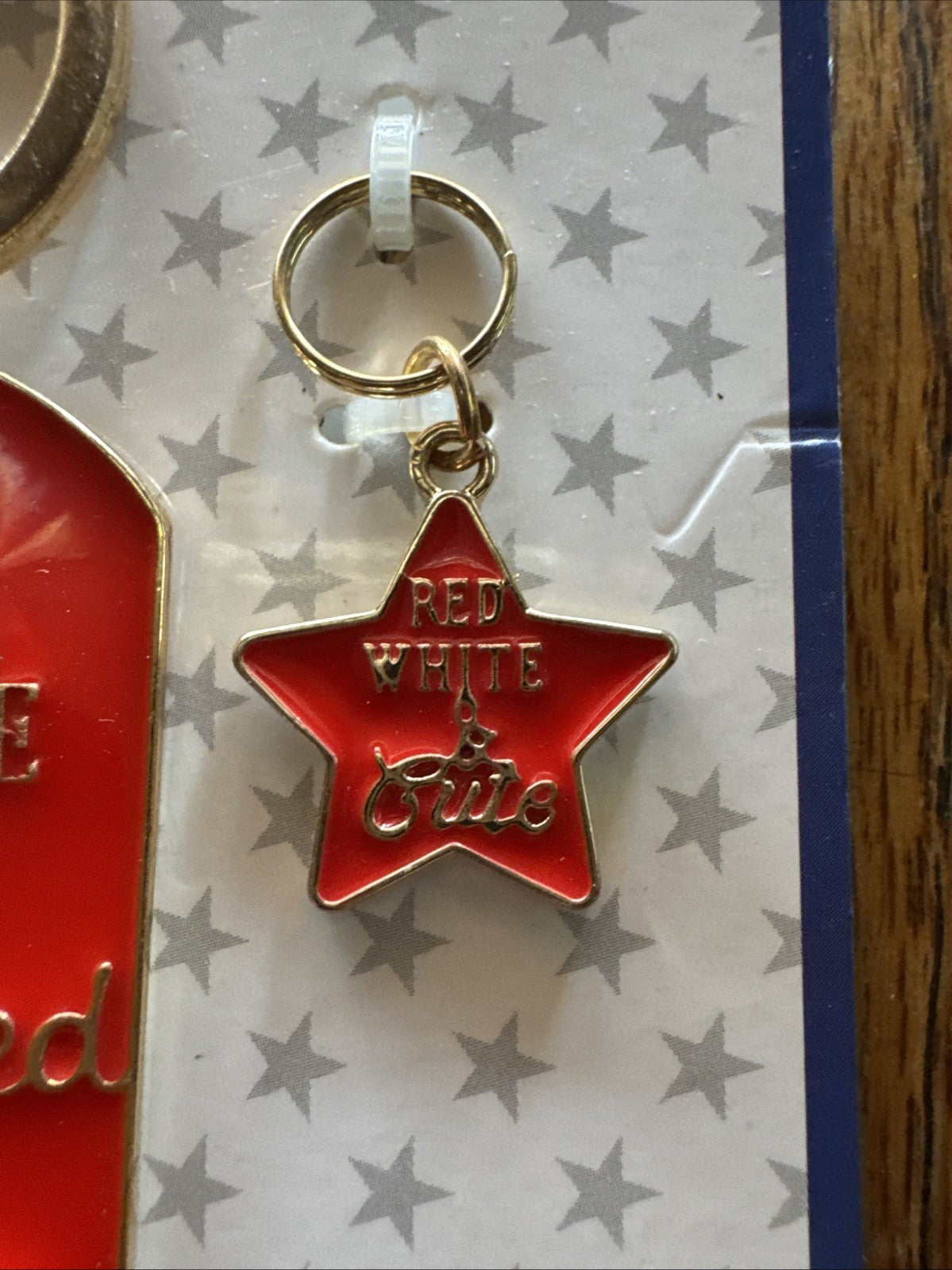 Heads or Tails 2PC Pet Collar Charm with matching Keychain  Set - Red, White And