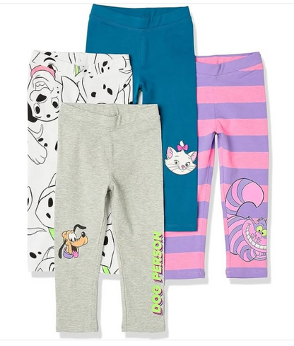 4-PACk Amazon Essentials Disney  Friends Girls Leggings Size Youth XXL 11-12