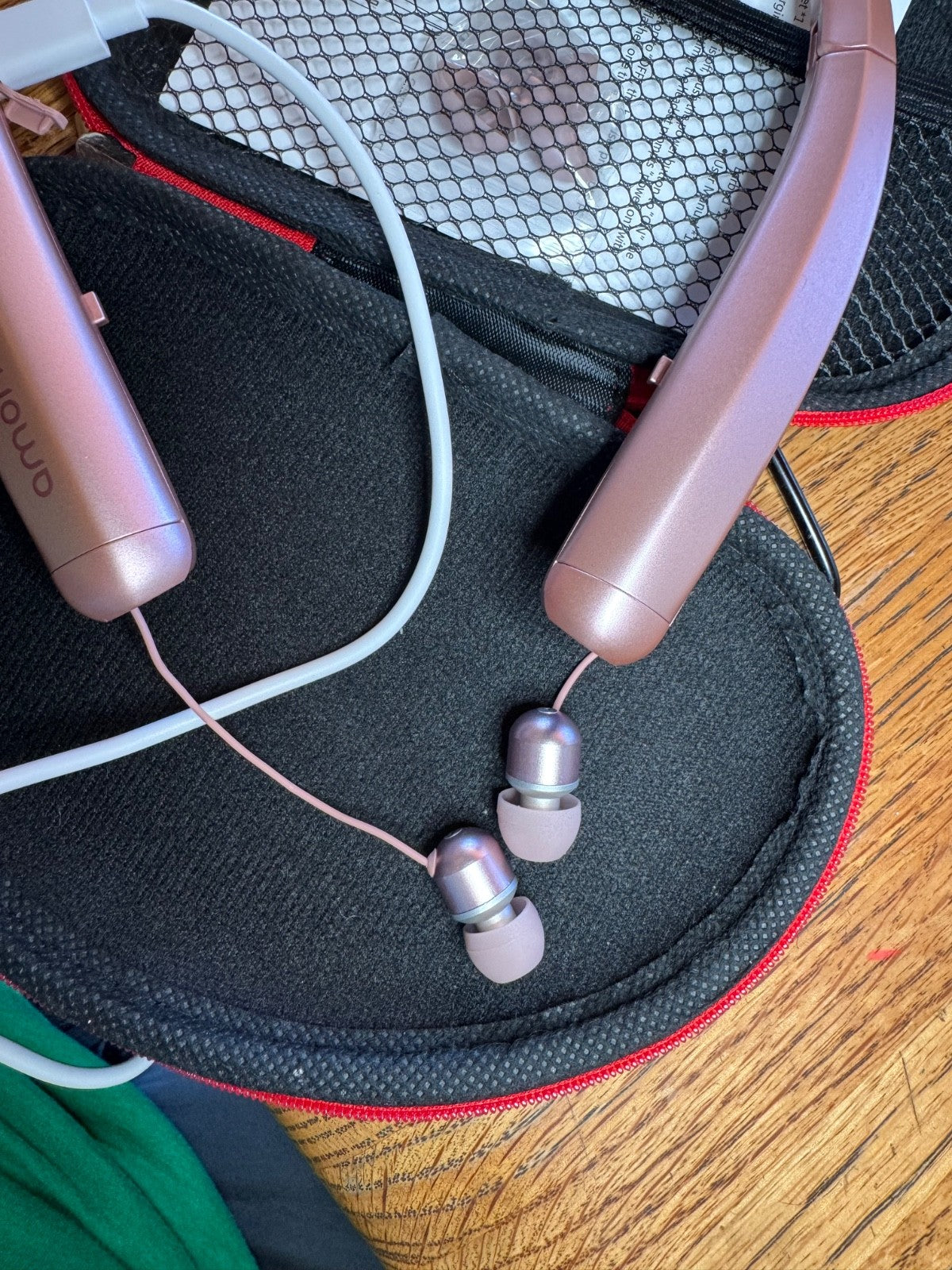 Foldable Bluetooth Headphones,  Wireless Neckband Sports Headset with Rose Gold