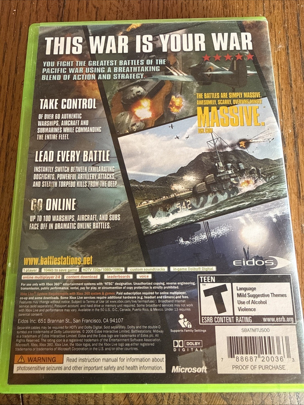 Battlestations: Midway (Microsoft Xbox 360, 2007) With Manual