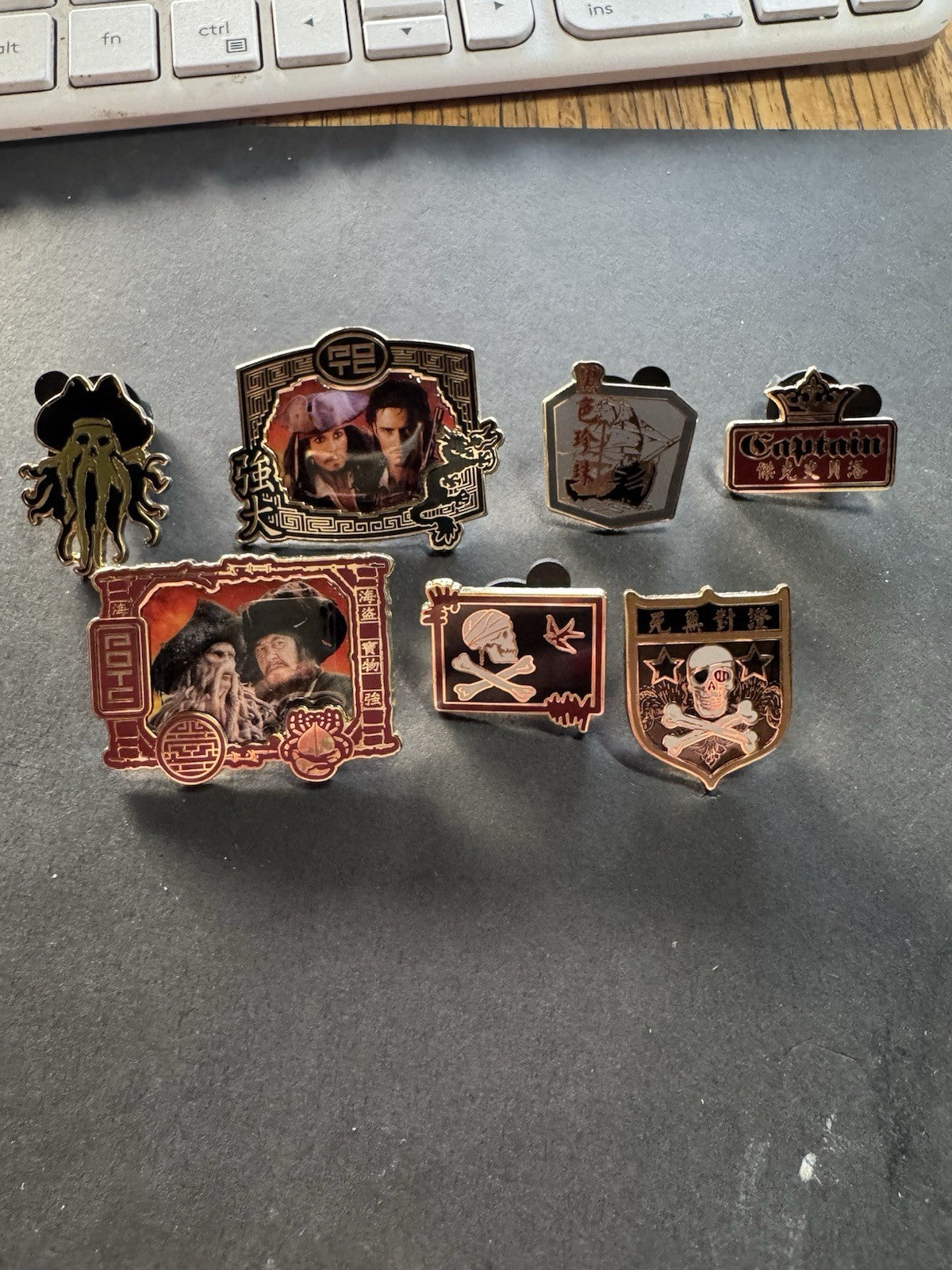 Pirates of the Caribbean Disney Pins - At Worlds End - Set of 7