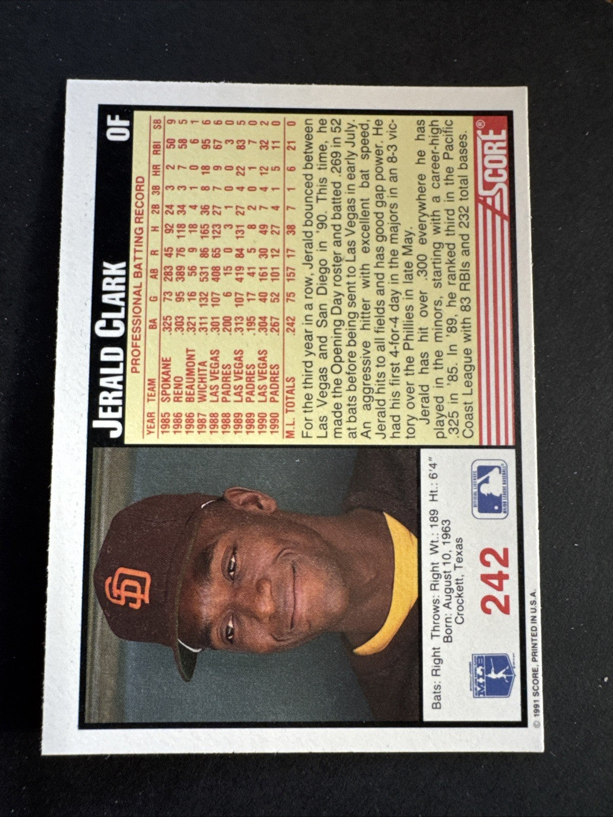 1991 Score - Jerald Clark #242
