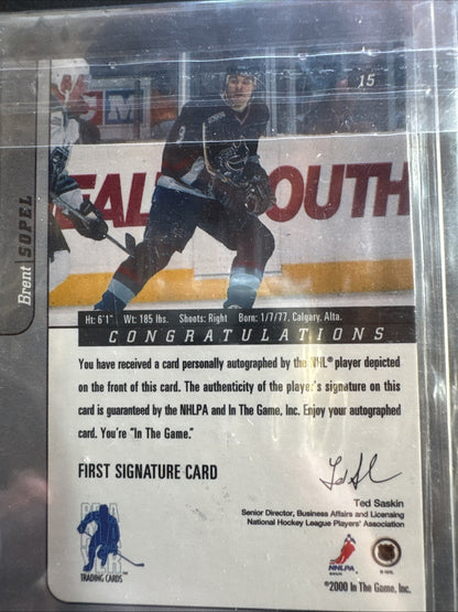 2000-01 In the Game Be A Player Signature Series - Autographs Brent Sopel #15...