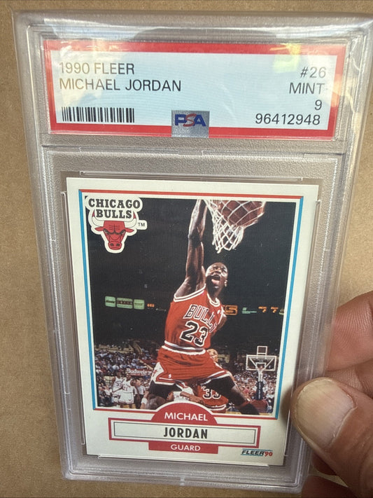 1990 Fleer Michael Jordan #26 PSA 9 ICONIC EARLY CARD "THE GOAT" Perfect Center!