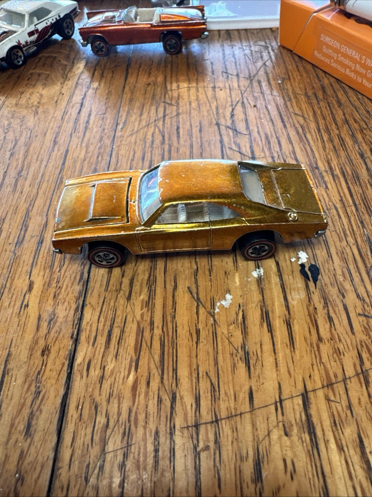 Hot Wheels Redline 1968 Custom Dodge Charger Gold With White Interior  🔥🔥🔥