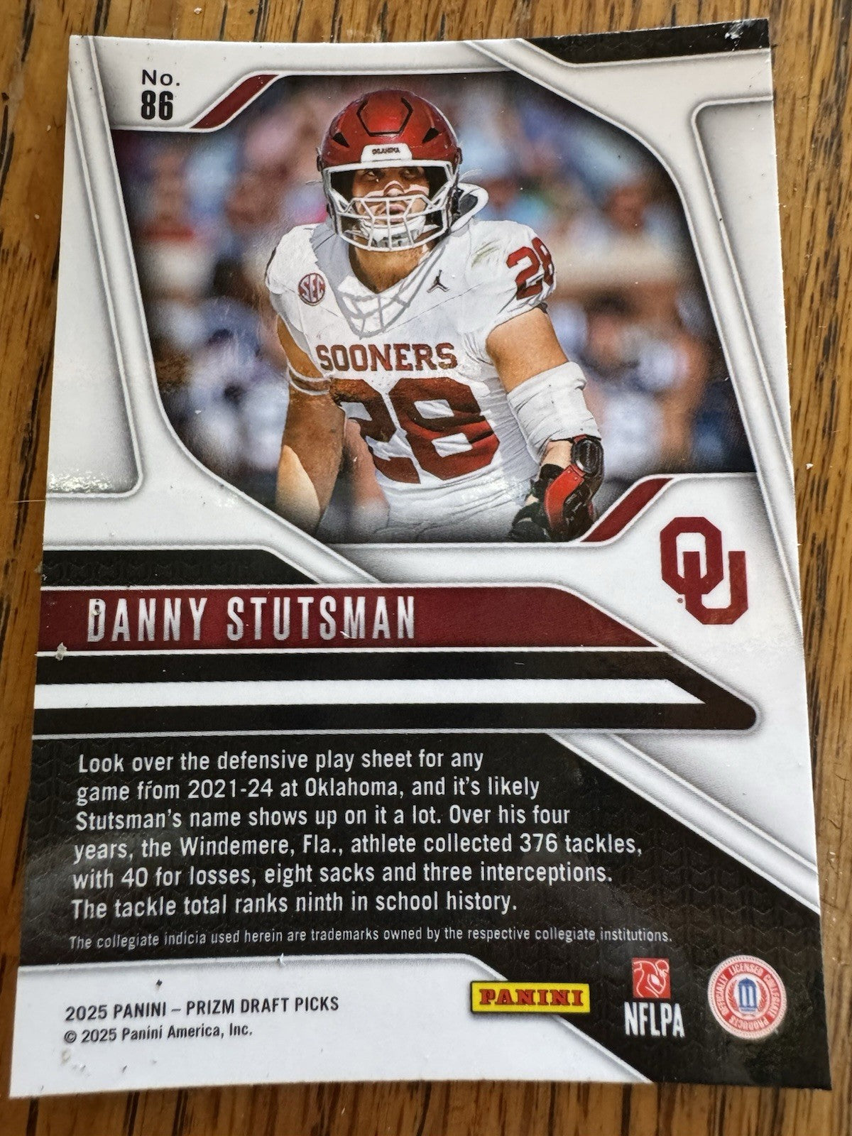 2025 Panini Prizm Draft Picks - Danny Stutsman #86 Silver Prizm (RC)