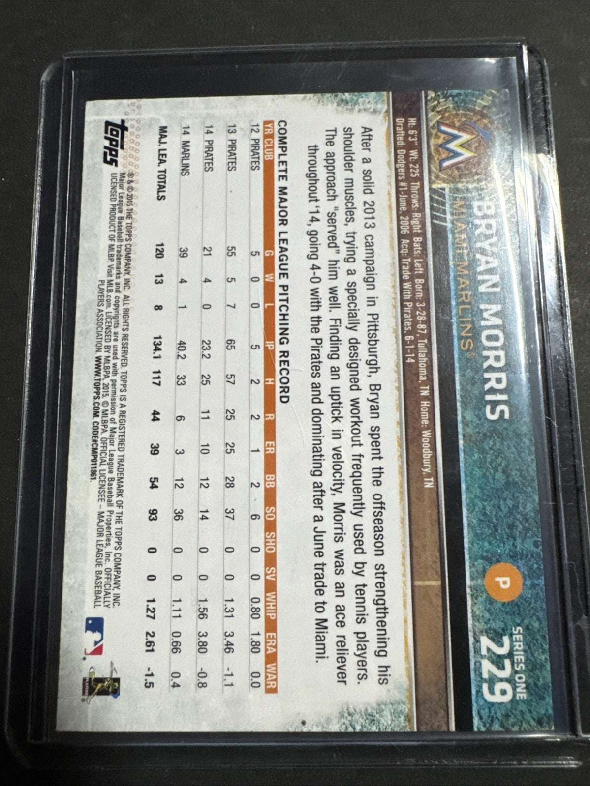 2015 Topps - Bryan Morris #229