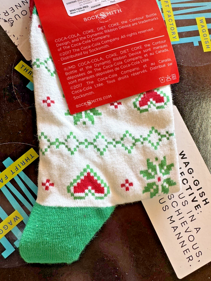 NWT Coca Cola holiday Polar Bear socks womens shoe 9-11