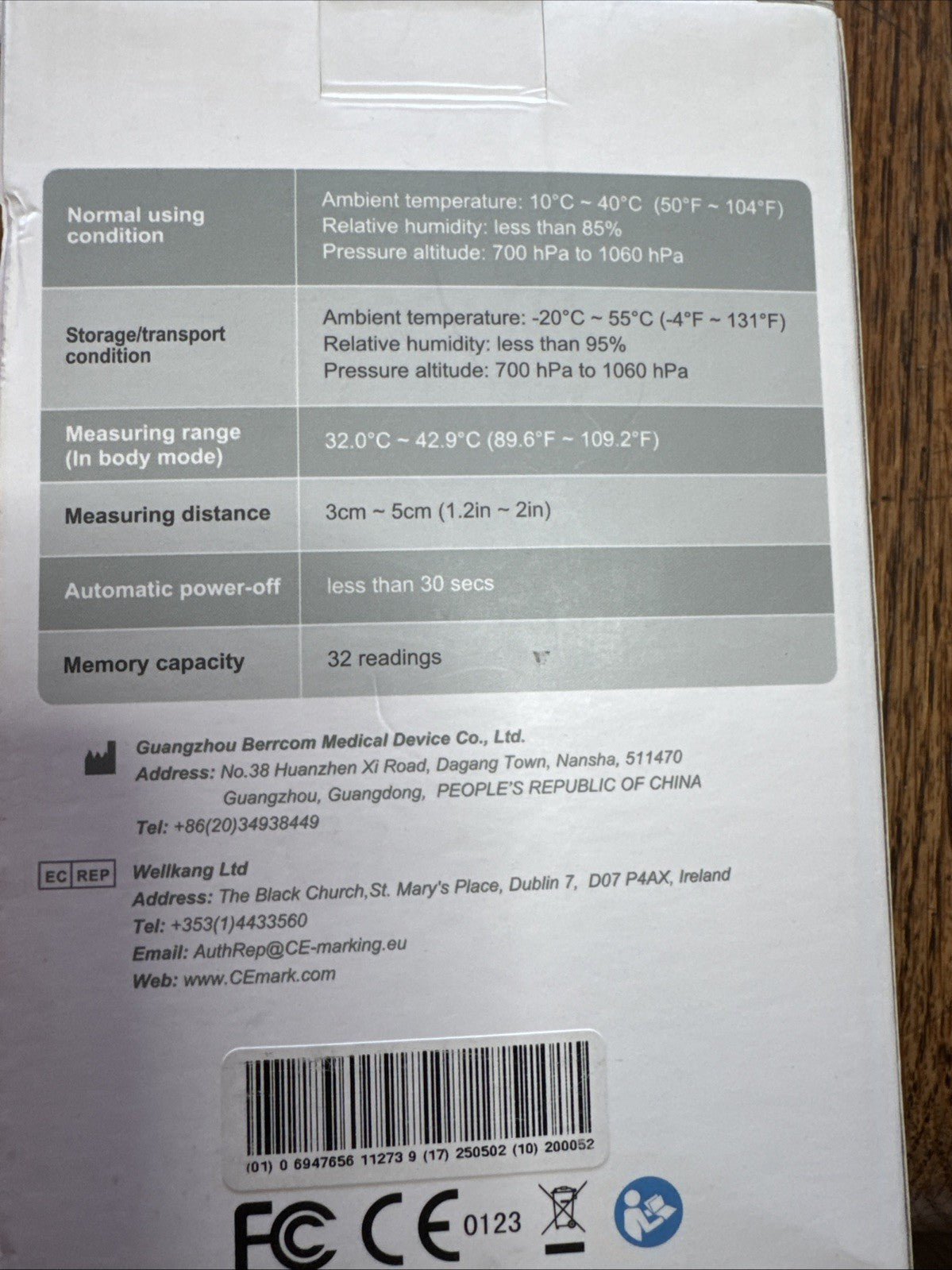 Berrcom JXB-178 Non-Contact Infrared Forehead Thermometer