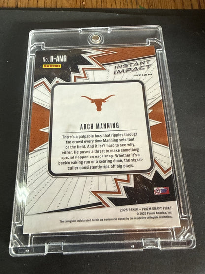 2025 Panini Prizm Draft Picks - Instant Impact Arch Manning #II-AMG Gold Ice...