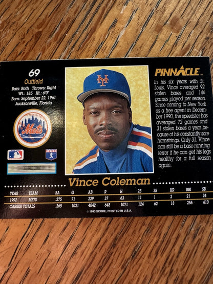 1993 Pinnacle - Vince Coleman #69