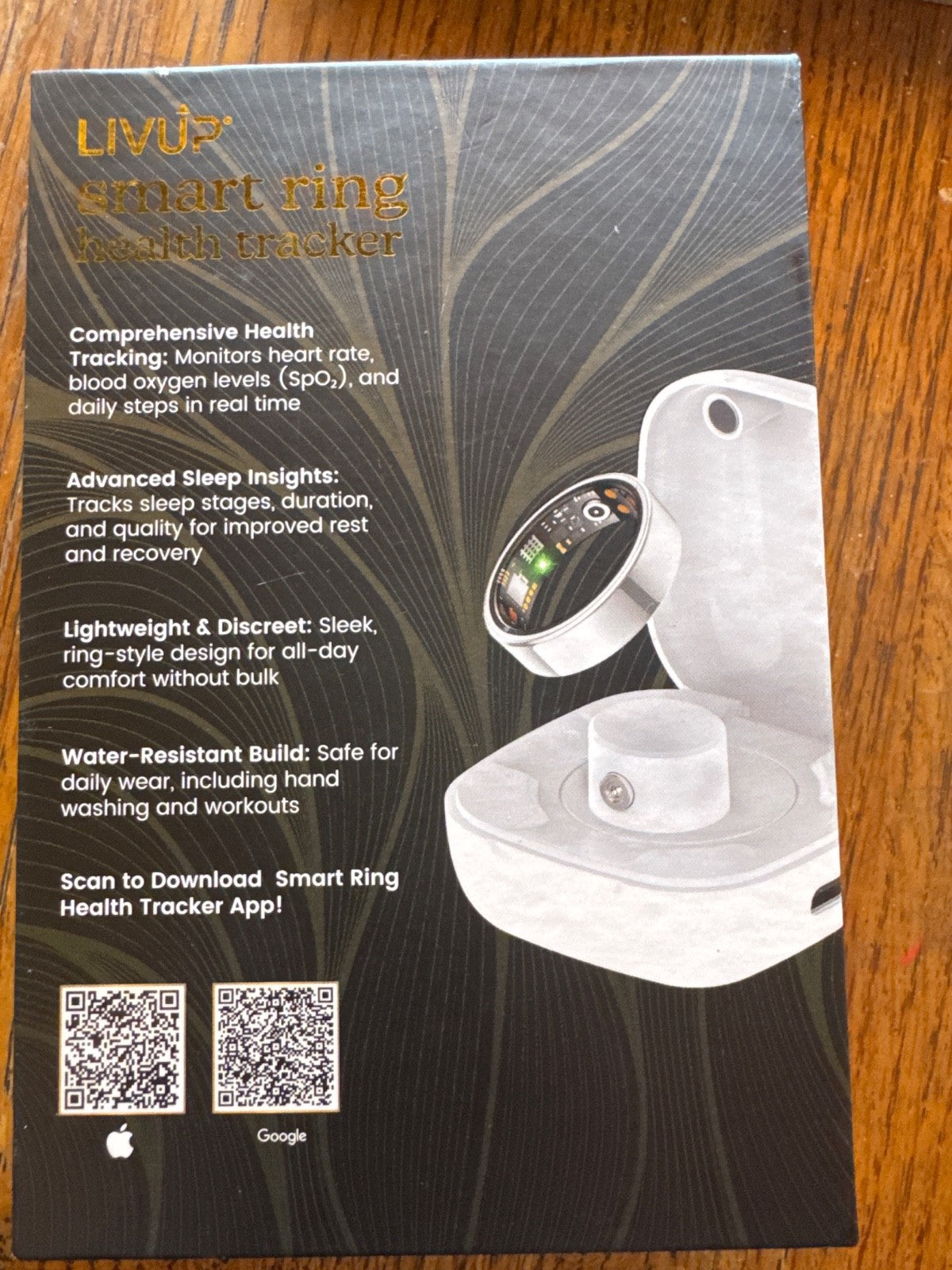 Livup Smart Ring Health Tracker Silver Size 8