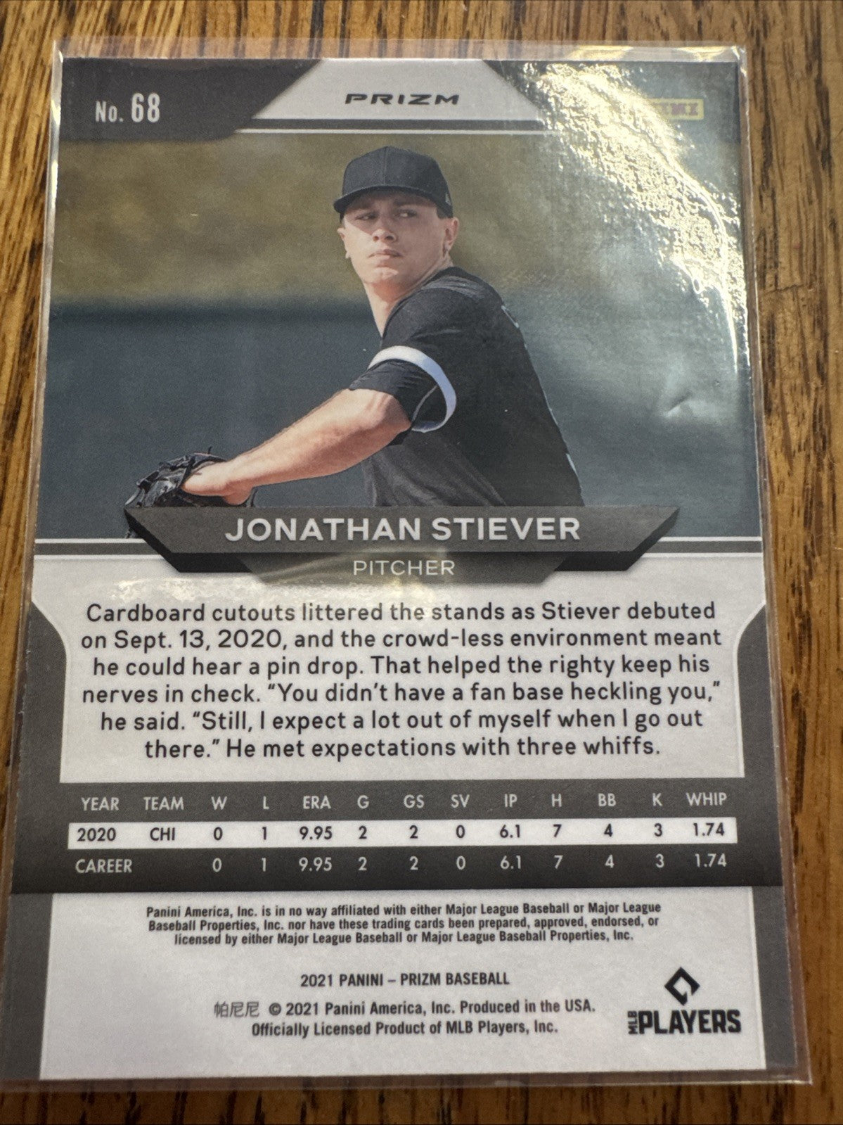 2021 Panini Prizm - Jonathan Stiever #68 Green Prizm (RC)