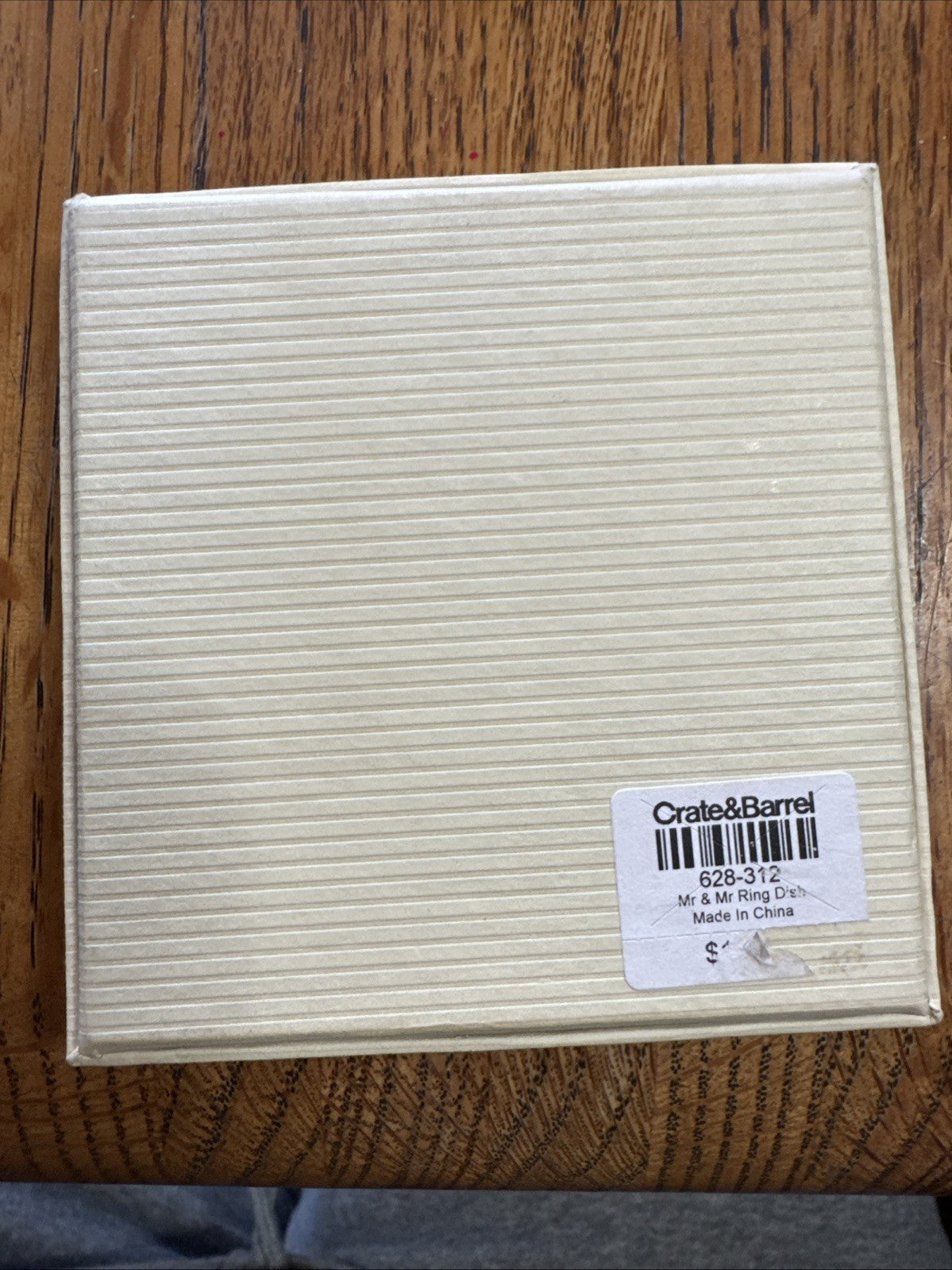 Crate & Barrel Mr. & Mr. Ceramic Heart Shaped Jewelry Trinket Tray Brand New