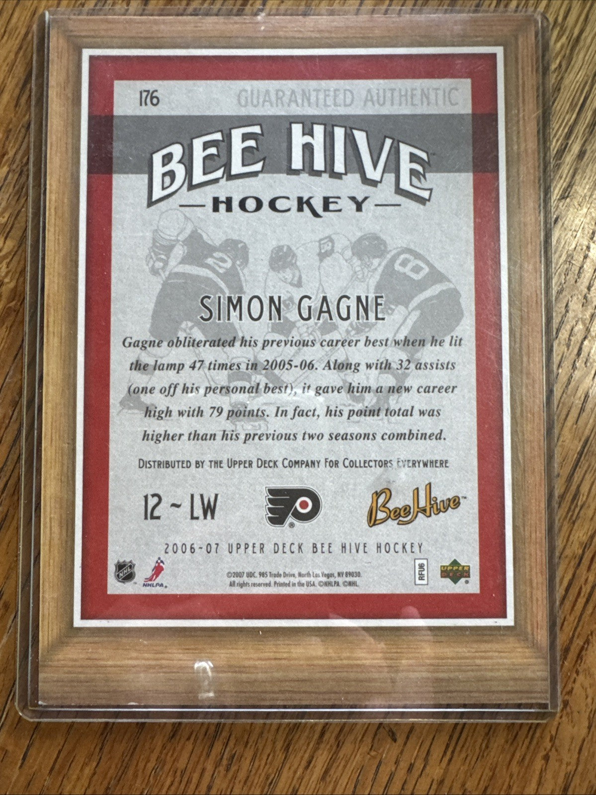 2006-07 Upper Deck Bee Hive - 5x7 Photocards Simon Gagne #176