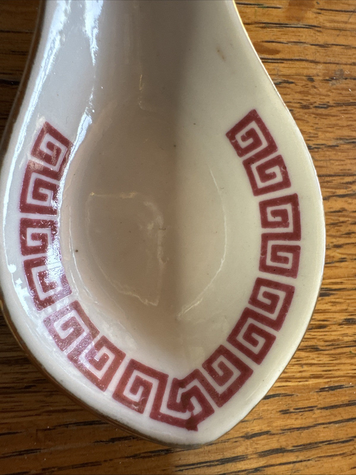 2 Chinese Porcelain Serving Spoons Hand Painted 1 Antique 1 Vintage