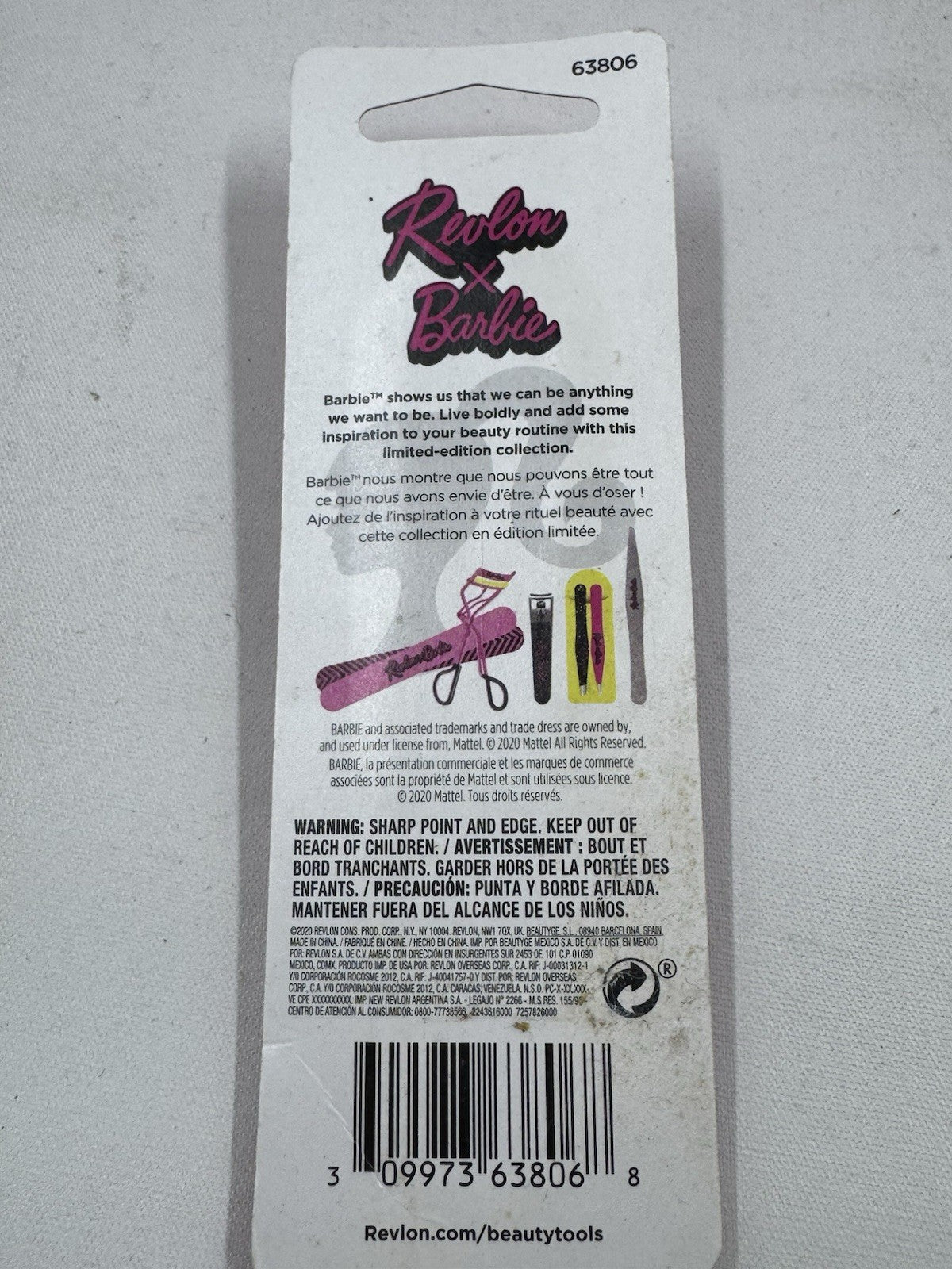 Revlon X Barbie Beauty Box, Brush tweezers nail files and manicure set