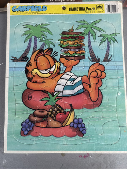 Golden Frame-Tray Puzzles Lot of 3, Garfield-Chip N Dale-Zoo Crew.