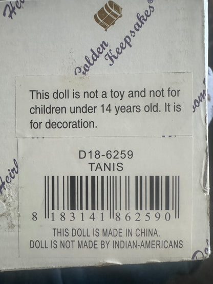 Golden Keepsakes "tanis" Native American style porcelain doll