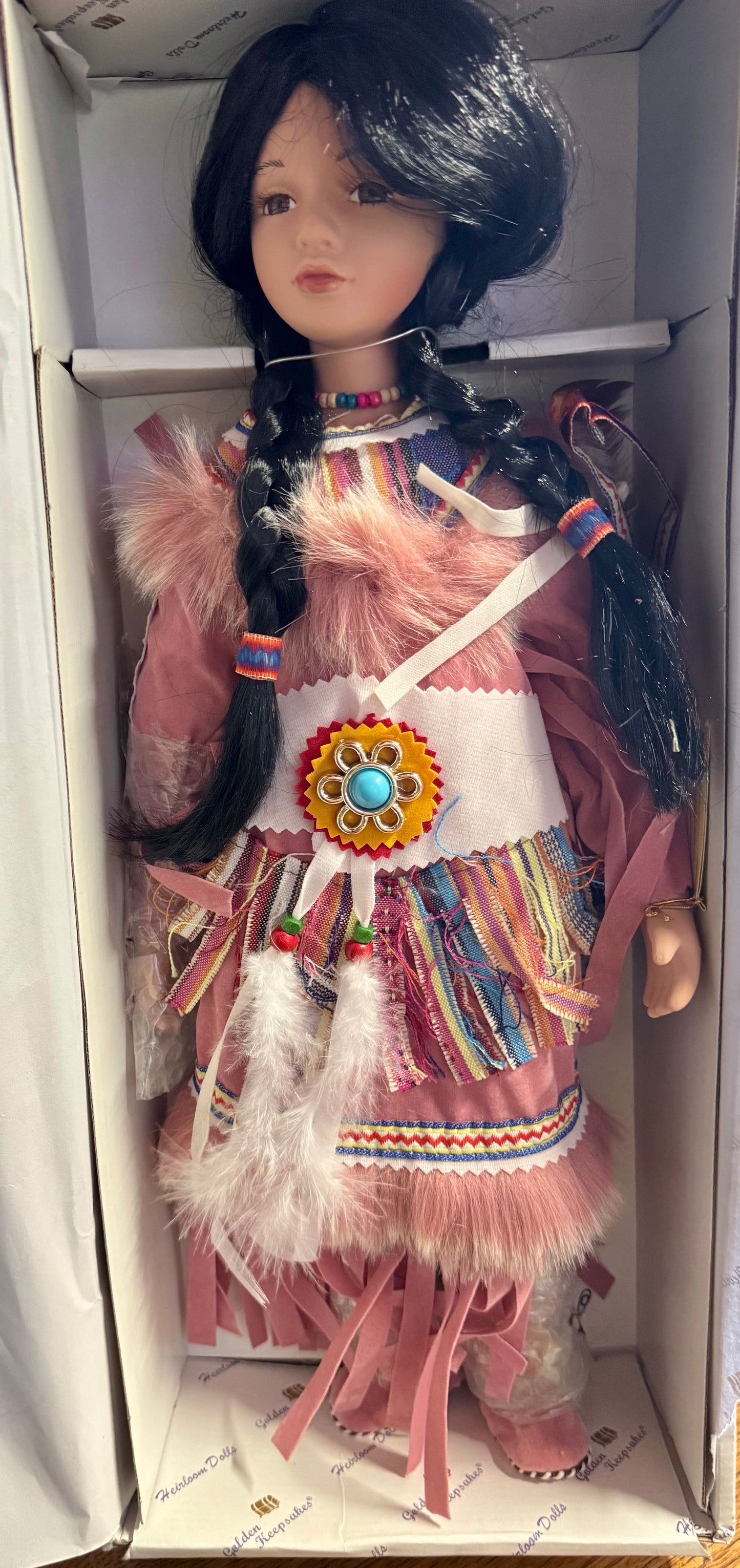 Golden Keepsakes "tanis" Native American style porcelain doll