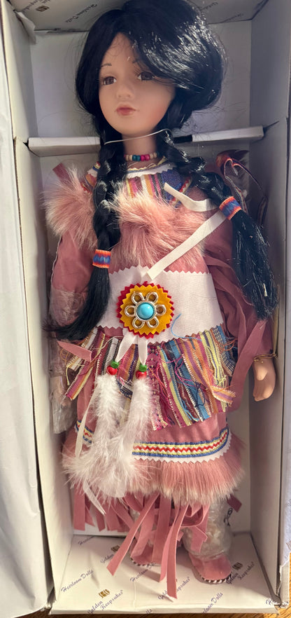 Golden Keepsakes "tanis" Native American style porcelain doll