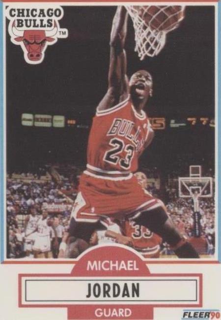 1990-91 Fleer - Michael Jordan #26 Black Line Above Biographical Information