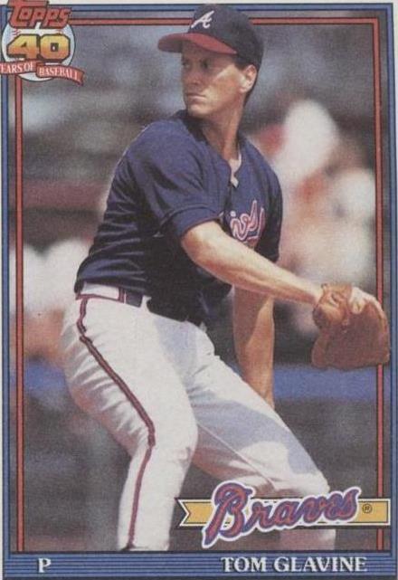 1991 Topps - Tom Glavine #82 B* Before Copryright; Bold 40th Anniversary Logo on