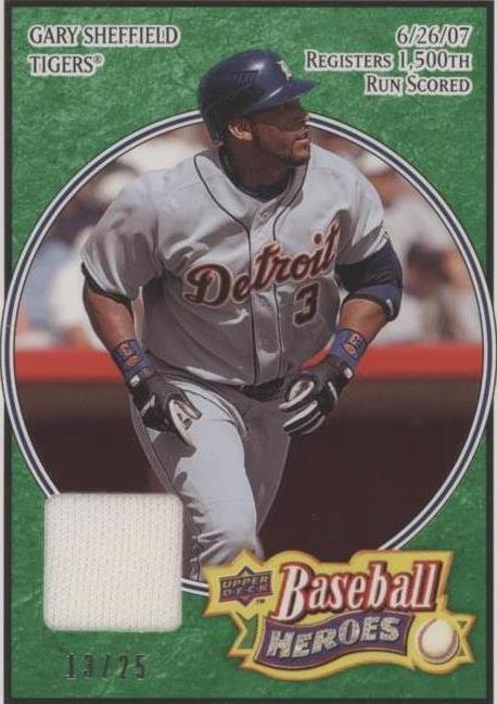 2008 Upper Deck Baseball Heroes -Gary Sheffield #63 Emerald Memorabilia 14/25...