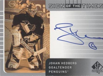 2001-02 SP Authentic - Sign of the Times Johan Hedberg #HE (AU)