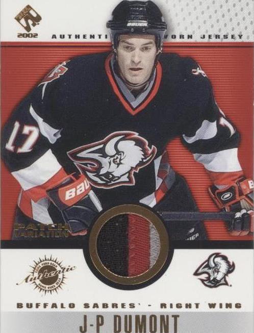 2001-02 Pacific Private Stock - Game-Used Gear J.P. Dumont #10 Patch (MEM)