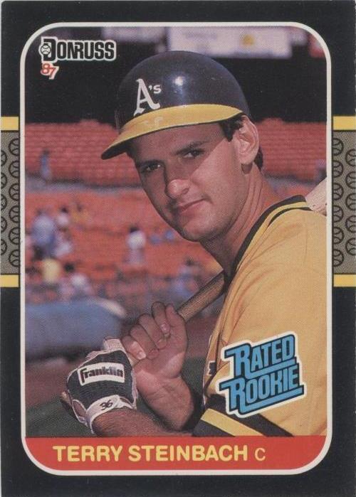 1987 Donruss - Rated Rookie Terry Steinbach #34 (RC)