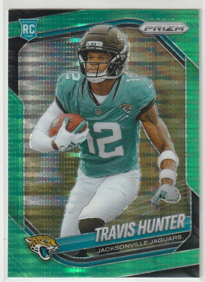2025 Panini Prizm - Rookies Travis Hunter #301 Neon Green Pulsar Prizm (RC)