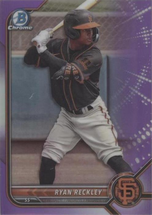 2022 Bowman Draft - Chrome Ryan Reckley #BDC-108 Purple Refractor /250 (RC)