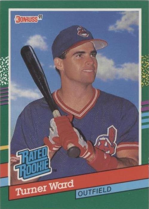 1991 Donruss - Rated Rookie Turner Ward #429 2 Purple Stripes on Right Border...