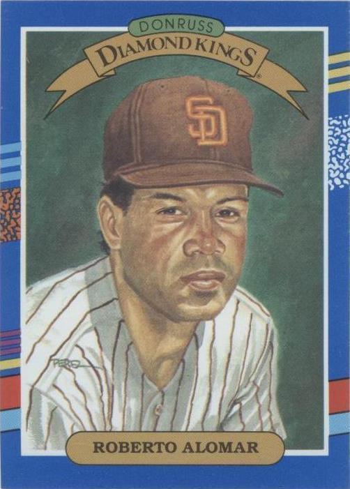 1991 Donruss - Diamond Kings Roberto Alomar #12 3 Yellow Stripes Top Right